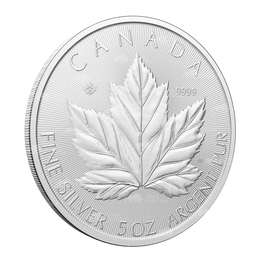 5 oz 2026 Canadian Maple Leaf: Grand Maple Silver Coin | Royal Canadian Mint